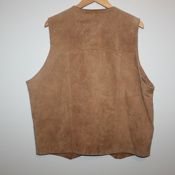 Cripple Creek Suede Leather Button Vest Tan 100% Leather Men's Size XL H12400 - Picture 5 of 6